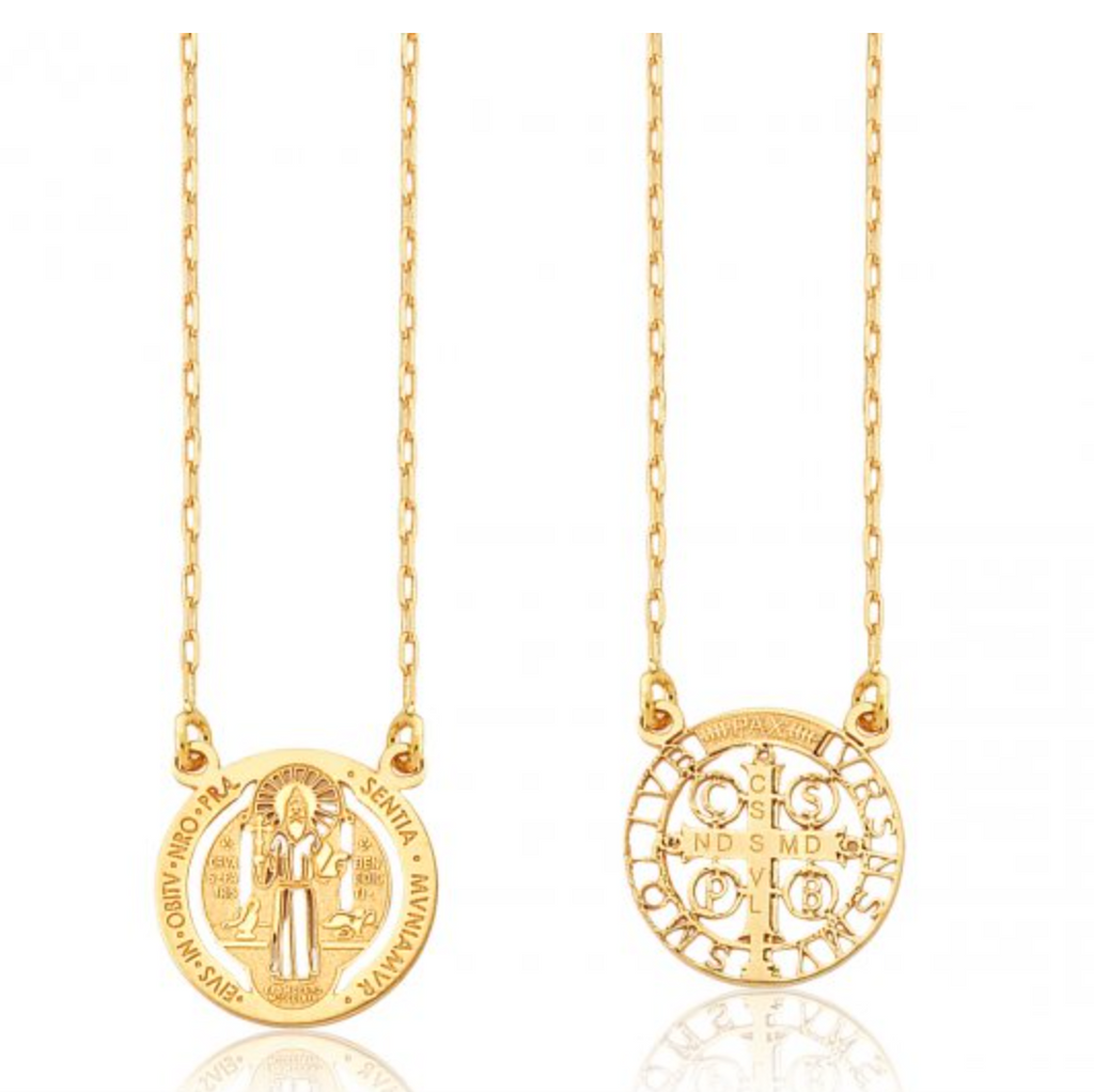 Escapulario São Bento ouro18k