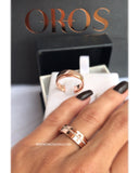 Aliança em ouro rosé Aro duplo  - PAR - OROS