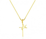 Corrente de ouro com pingente Fé