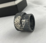 Aliança prata Leão e Leoa