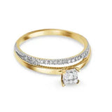 Anel Noivado Cravação Pavê