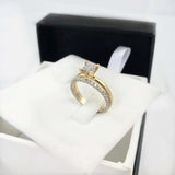 Anel Noivado Cravação Pavê