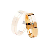 Aliança Ouro 18k Reta Com Corte - Feminina - OROS