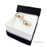 Aliança de casamento em ouro18k  tradicional abaulada - PAR - OROS