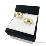 Aliança de casamento em ouro18k  tradicional abaulada - PAR - OROS