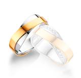 Aliança Bodas Ouro 18k Aro Duplo Em Onda - Masculina - OROS