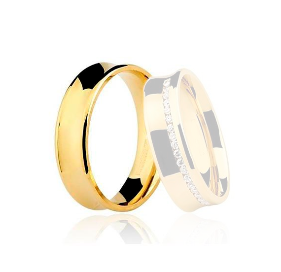 Aliança ouro 18k Côncava - Masculina - OROS