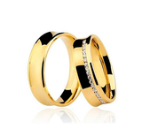 Aliança de casamento em ouro18k Côncava - PAR - OROS
