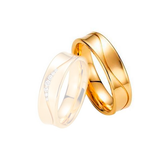 Aliança Ouro 18k Côncava Com Corte Em Onda - Masculina - OROS