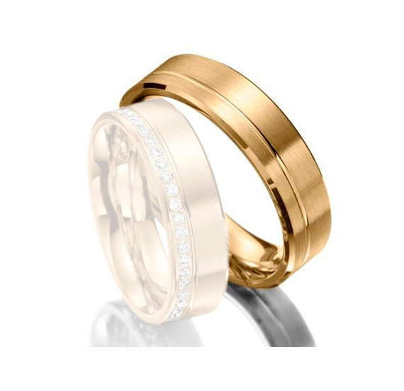 Aliança Reta Com Pedras - Masculina - OROS