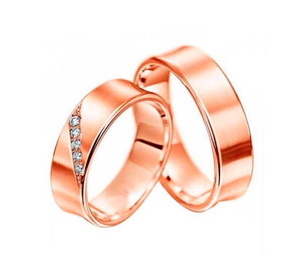 Aliança de casamento em ouro18k Semi côncava - PAR - OROS