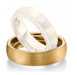 Aliança Ouro 18k Semi Abaulada Com Acabamento Fosco Riscado - Masculina - OROS