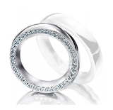 Aliança Ouro 18k Semi Abaulada Com Pedra Na Borda - Feminina - OROS