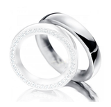 Aliança Ouro 18k Semi Abaulada Com Pedra Na Borda - Masculina - OROS