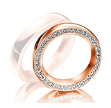 Aliança Ouro 18k Semi Abaulada Com Pedra Na Borda - Feminina - OROS