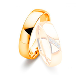 Aliança Ouro 18k Semi Abaulada - Masculina - OROS