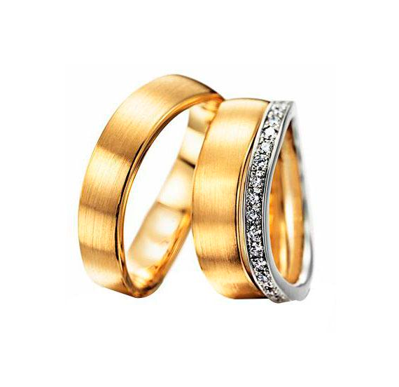 Aliança de Casamento Bodas em ouro18k com curva - PAR - OROS