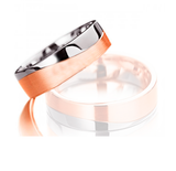 Aliança Bodas Ouro 18k Reta Com Corte Em Onda - Feminina - OROS