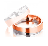 Aliança Bodas Ouro18k Reta Com Corte Em Onda - Masculina - OROS