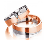 Aliança de Bodas em ouro18k Reta com corte em onda - PAR - OROS