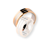 Aliança Bodas Ouro18k Reta com dois cortes - Masculina - OROS