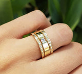 Aliança de casamento em ouro18k Reta com corte vazado - PAR - OROS