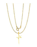 Corrente Bolinha De Ouro e pingente " Vou na Fé ".