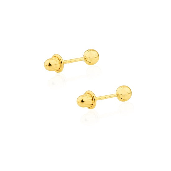 Brinco Infantil Bolinha De Ouro 18k - OROS