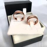 Aliança em ouro rosé Aro duplo  - PAR - OROS