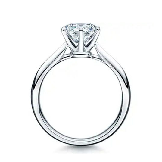 Anel solitário ouro em branco