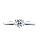 Anel solitário ouro em branco