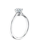 Anel solitário ouro em branco