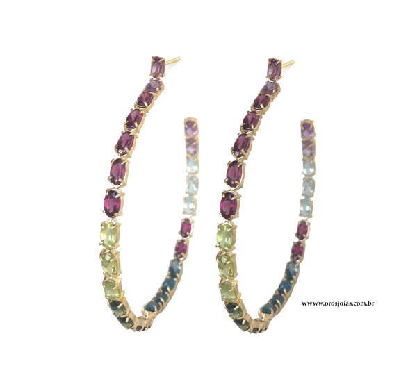 Brinco Arco Íris Em Ouro 18K