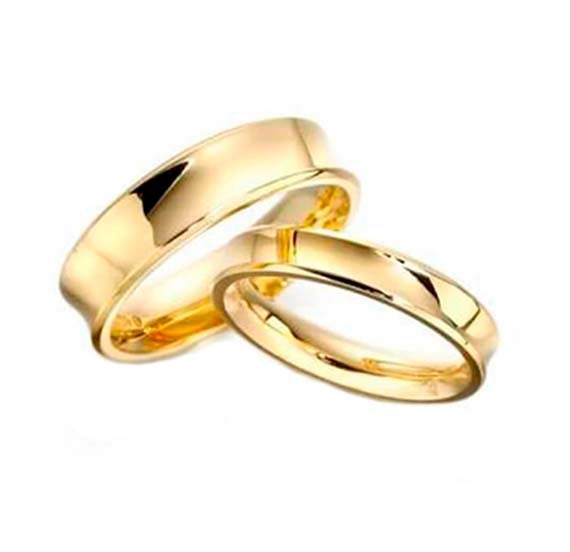 Aliança de casamento em ouro18k Côncava - PAR - OROS
