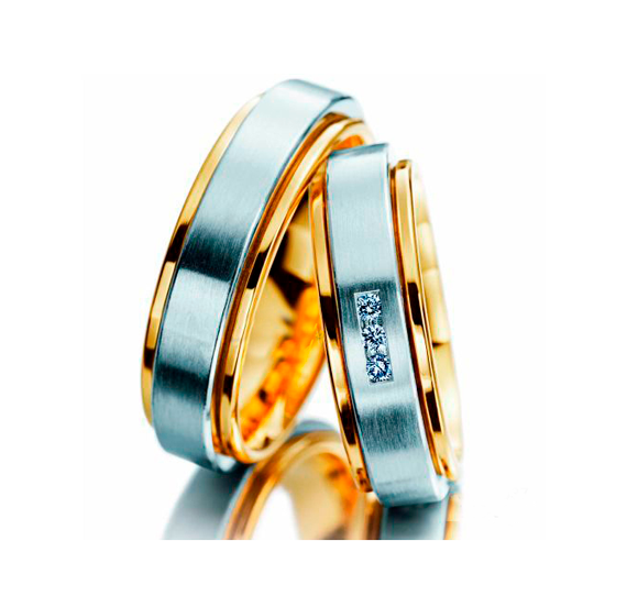 Aliança de BODAS em ouro18k Aro duplo - PAR - OROS