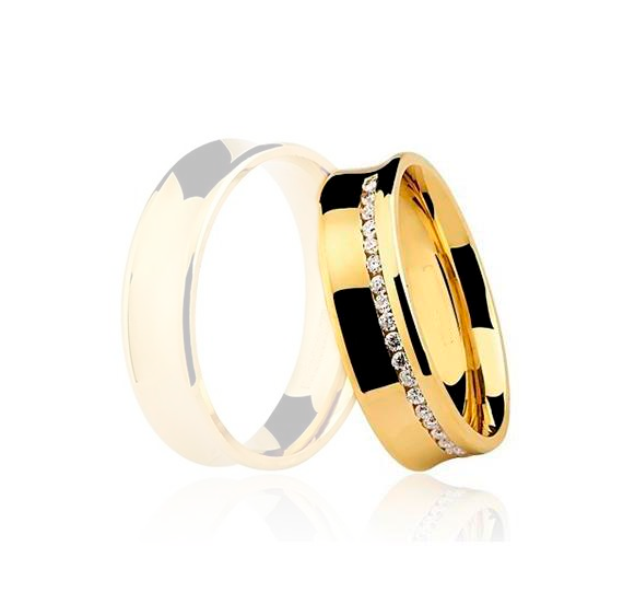 Aliança Ouro 18k Côncava - Feminna - OROS