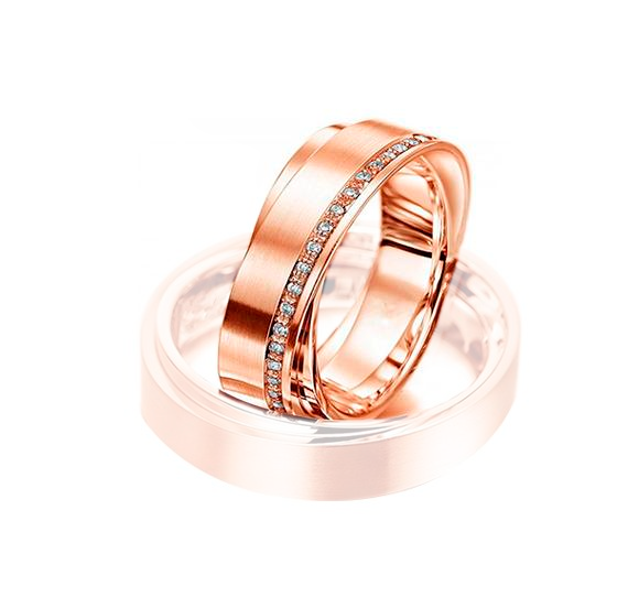 Aliança Ouro 18k Aro Duplo - Feminina - OROS