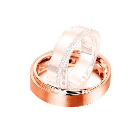 Aliança Ouro18k Aro Duplo - Masculina - OROS