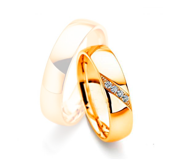 Aliança Ouro 18k Semi Abaulada - Feminina - OROS