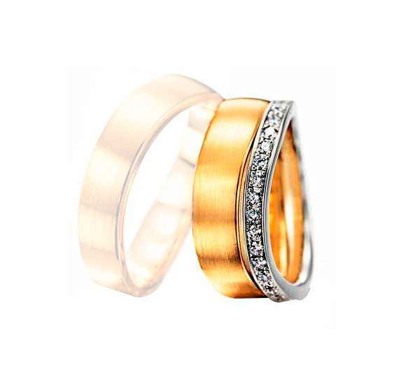 Aliança Bodas Ouro 18k Fosco Riscado - Feminina - OROS