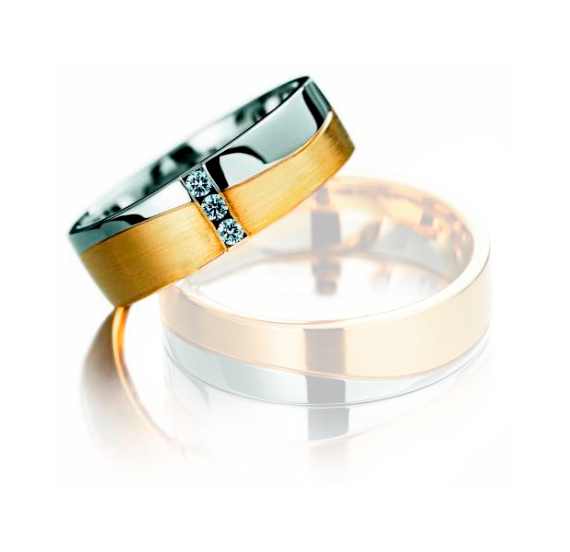 Aliança Bodas Ouro 18k Reta Com Corte Em Onda - Feminina - OROS