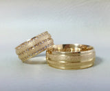 Aliança de casamento em ouro18k  Reta com acabamento fosco diamantado  - PAR - OROS